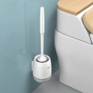 Silicone Toilet Brush – Wall-Mounted No-Drill Bathroom Cleaning Brush with Holder