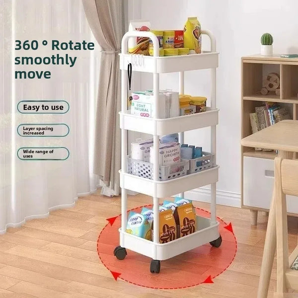 5-Tier Rolling Storage Cart – Slim Mobile Kitchen Organizer with 360° Wheels