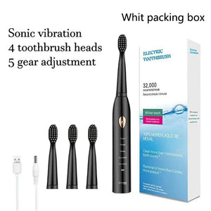 Toothink Ultrasonic Electric Toothbrush – 5 Modes, USB Rechargeable (4 Brush Heads)