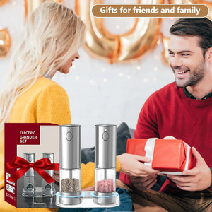 Electric Salt & Pepper Grinder – USB Rechargeable Stainless Steel Spice Mill with Adjustable Coarseness