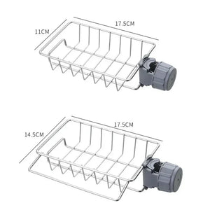 Stainless Steel Faucet Sink Organizer – Drain Rack Sponge Holder with Towel Bar