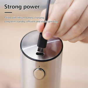 Electric Salt & Pepper Grinder – USB Rechargeable Stainless Steel Spice Mill with Adjustable Coarseness