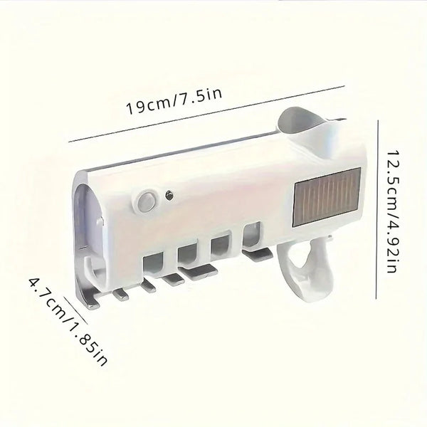 3-in-1 Electric Toothbrush Holder with UV Blue Light Sanitizer & Automatic Toothpaste Dispenser