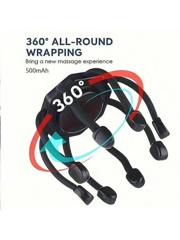Ultra Scalp Massager – 8-Frequency Vibration, 3 Modes, 360° Portable Rechargeable Relaxation Device