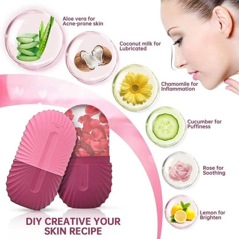 Ice Face Roller Ice Cube Beauty Massage Silicone Tool