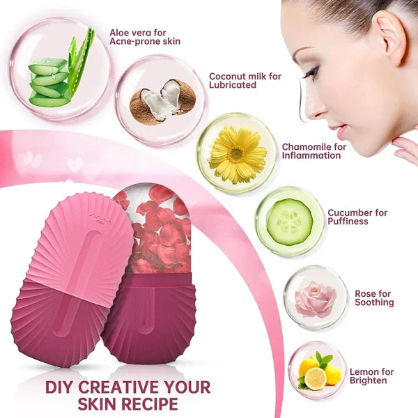 Ice Face Roller Ice Cube Beauty Massage Silicone Tool