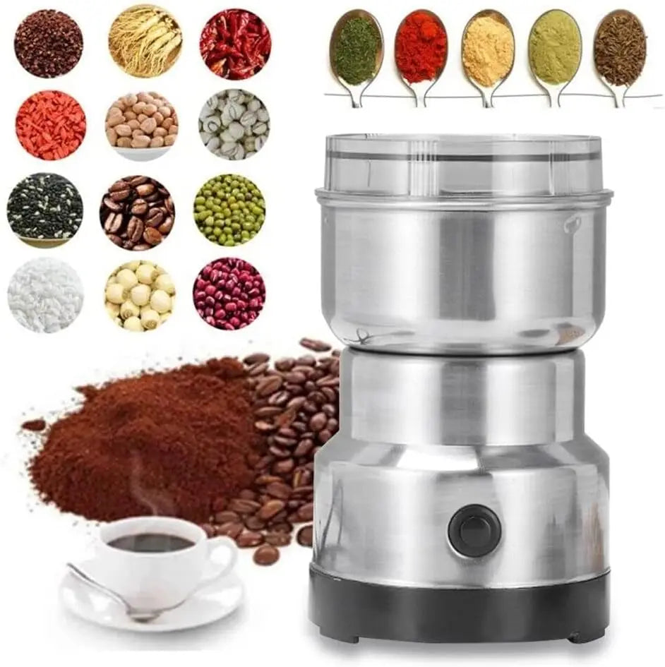Electric Coffee & Spice Grinder – Stainless Steel 4-Blade Multifunction Kitchen Grinder