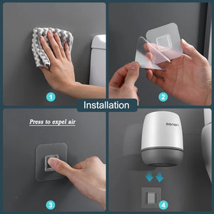 Silicone Toilet Brush – Wall-Mounted No-Drill Bathroom Cleaning Brush with Holder