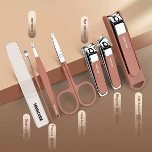 7-in-1 Anti-Splash Nail Clipper Set – Stainless Steel Manicure & Pedicure Grooming Kit