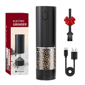 Electric Salt & Pepper Grinder – USB Rechargeable Stainless Steel Spice Mill with Adjustable Coarseness