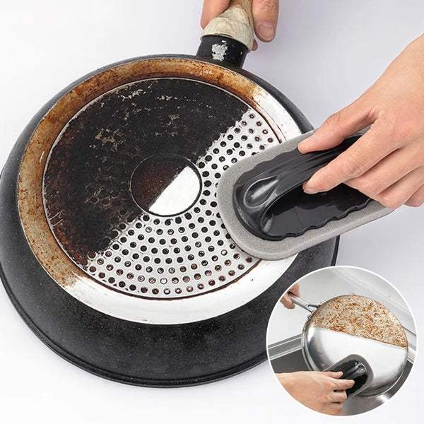 Magic Emery Sponge Brush – Heavy-Duty Rust & Stain Remover with Handle