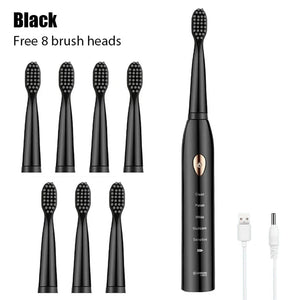 Toothink Ultrasonic Electric Toothbrush – 5 Modes, USB Rechargeable (4 Brush Heads)