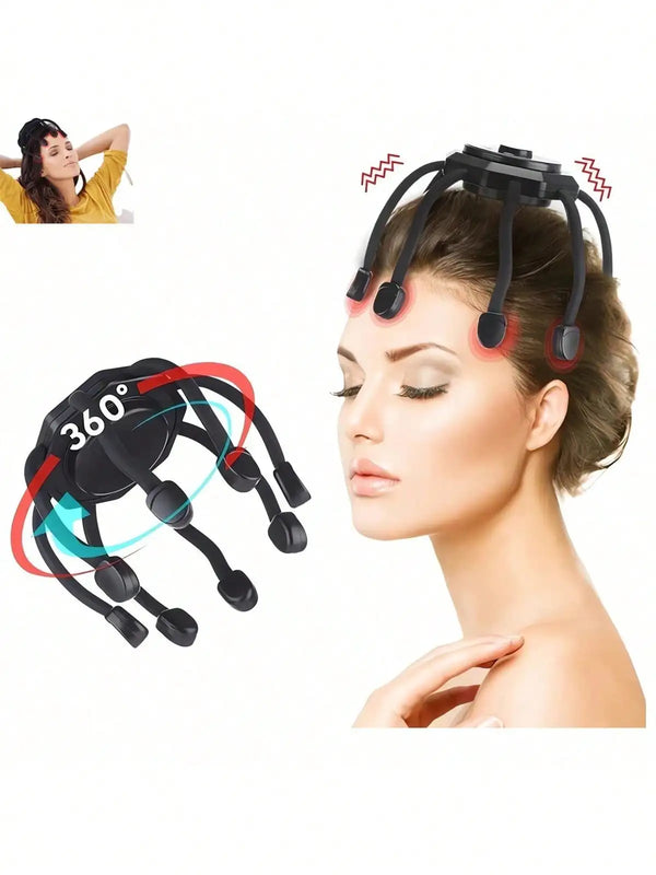 Ultra Scalp Massager – 8-Frequency Vibration, 3 Modes, 360° Portable Rechargeable Relaxation Device