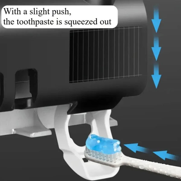 3-in-1 Electric Toothbrush Holder with UV Blue Light Sanitizer & Automatic Toothpaste Dispenser