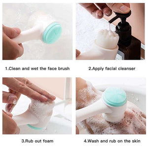3D Double-Sided Silicone Facial Cleansing Brush - Deep Clean & Gentle Exfoliation