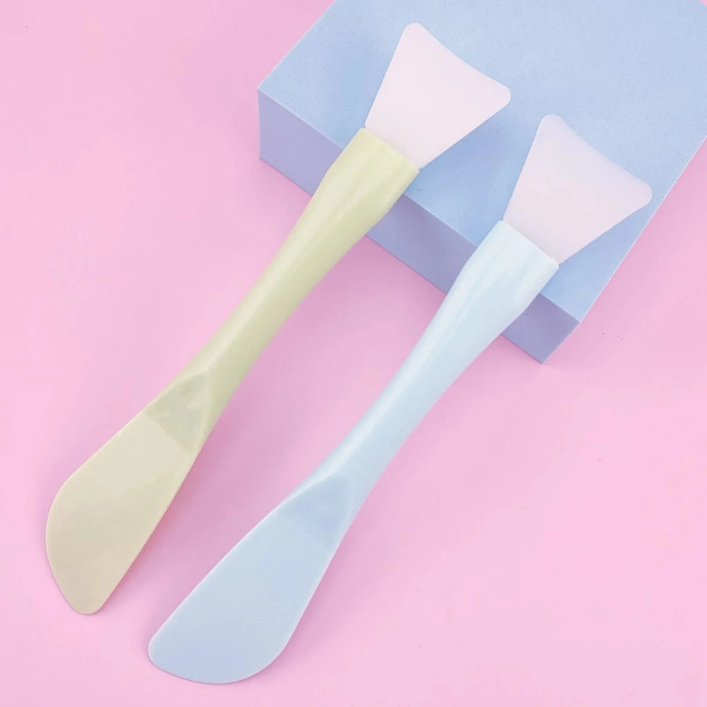 Silicone Facial Mask Brush with Scraper – Soft Head DIY Skincare Tool
