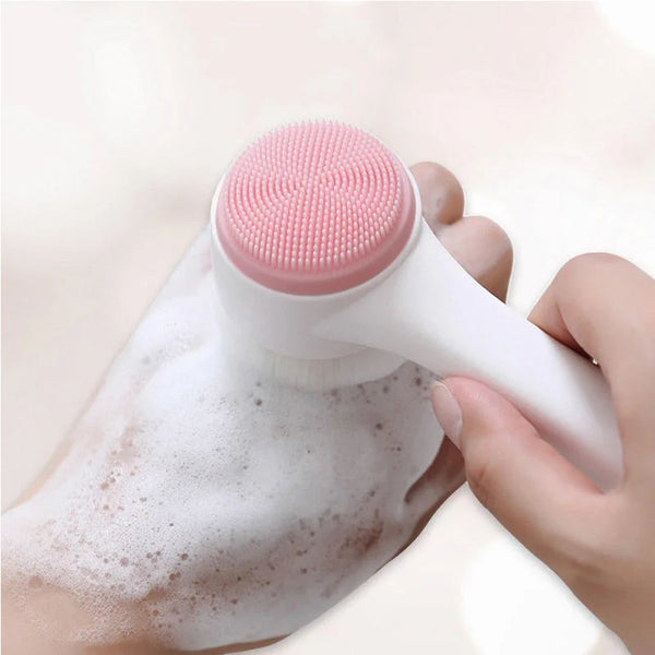 3D Double-Sided Silicone Facial Cleansing Brush - Deep Clean & Gentle Exfoliation