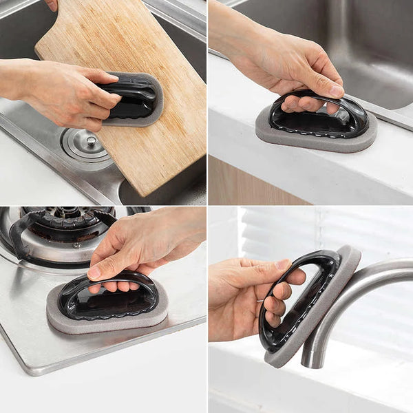 Magic Emery Sponge Brush – Heavy-Duty Rust & Stain Remover with Handle