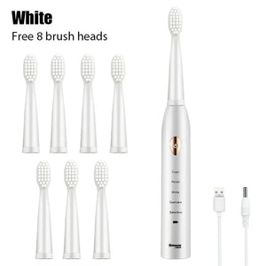 Toothink Ultrasonic Electric Toothbrush – 5 Modes, USB Rechargeable (4 Brush Heads)