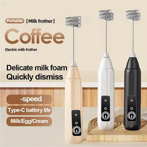 Electric Milk Frother Handheld – Mini Coffee Foam Maker & Egg Beater Mixer