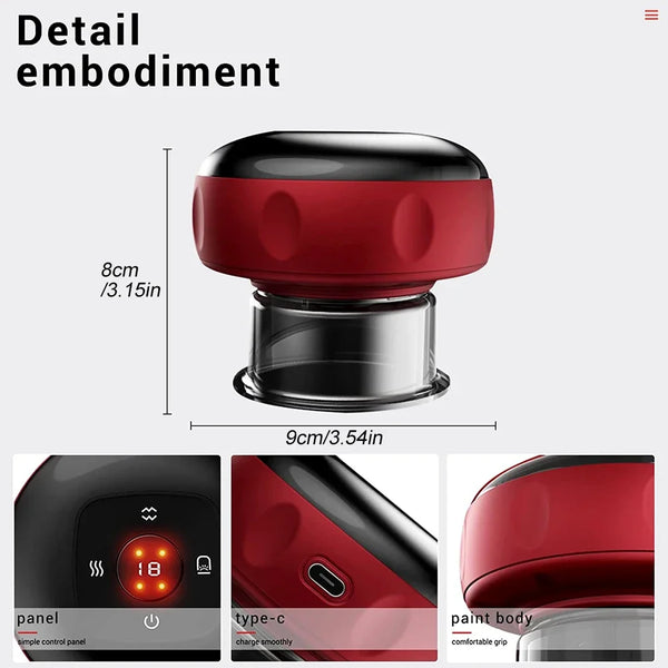 Electric Cupping Therapy Massager – Rechargeable Vacuum Slimming & Pain Relief Device