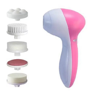 5-in-1 Electric Facial Cleansing Brush – Deep Clean, Blackhead Remover & Massage Spa Tool