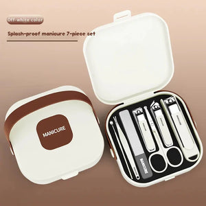 7-in-1 Anti-Splash Nail Clipper Set – Stainless Steel Manicure & Pedicure Grooming Kit