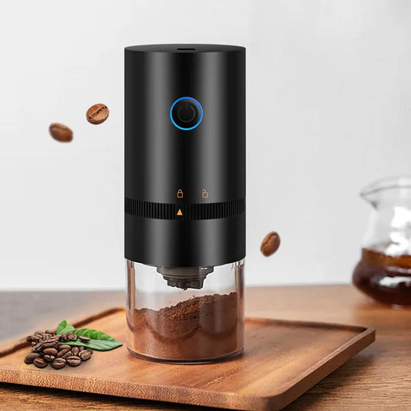 USB Rechargeable Burr Coffee Grinder – Portable Conical Grinder with Adjustable Settings