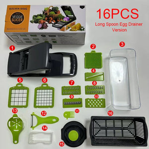 16-in-1 Multifunctional Vegetable Chopper – Slicer, Dicer, Grater & Kitchen Tool Set