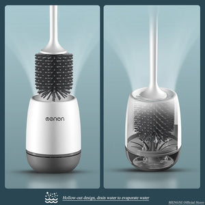 Silicone Toilet Brush – Wall-Mounted No-Drill Bathroom Cleaning Brush with Holder