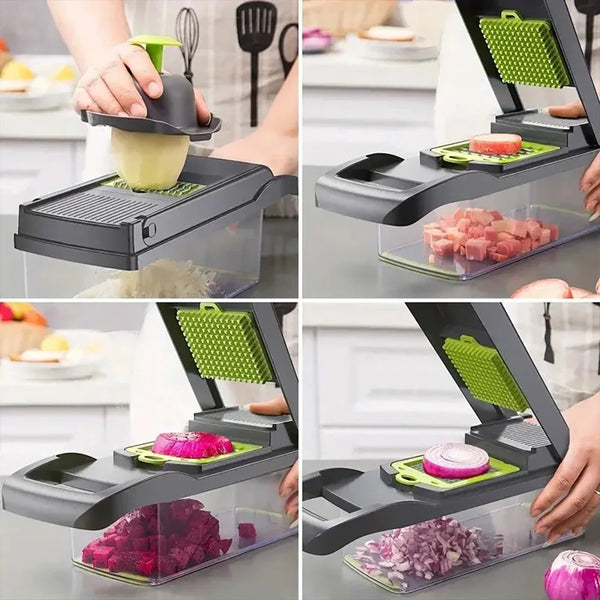 16-in-1 Multifunctional Vegetable Chopper – Slicer, Dicer, Grater & Kitchen Tool Set
