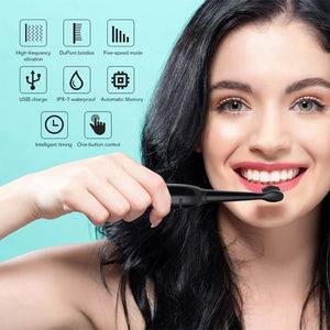 Toothink Ultrasonic Electric Toothbrush – 5 Modes, USB Rechargeable (4 Brush Heads)