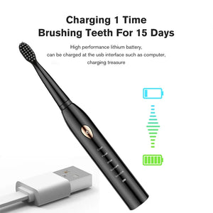 Toothink Ultrasonic Electric Toothbrush – 5 Modes, USB Rechargeable (4 Brush Heads)