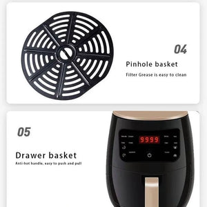 6L Digital Touch Air Fryer – Large Capacity Oil-Free Cooking & Easy Clean Non-Stick Basket